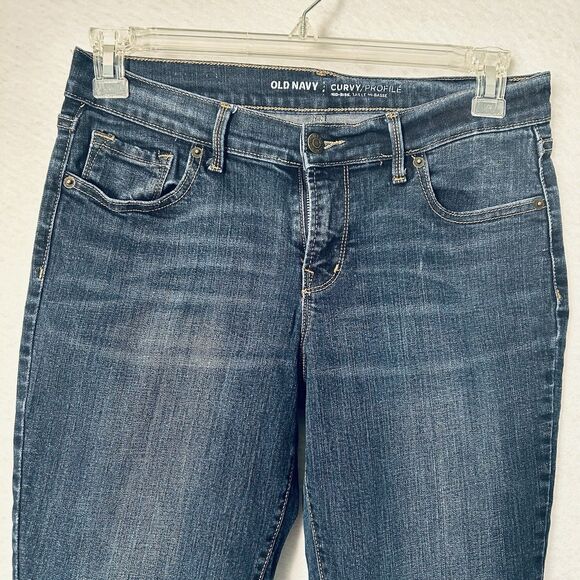 Old Navy Jeans Women 6 Short Blue Curvy Profile Mid Rise MediumWash Preppy Comfy - Picture 9 of 15